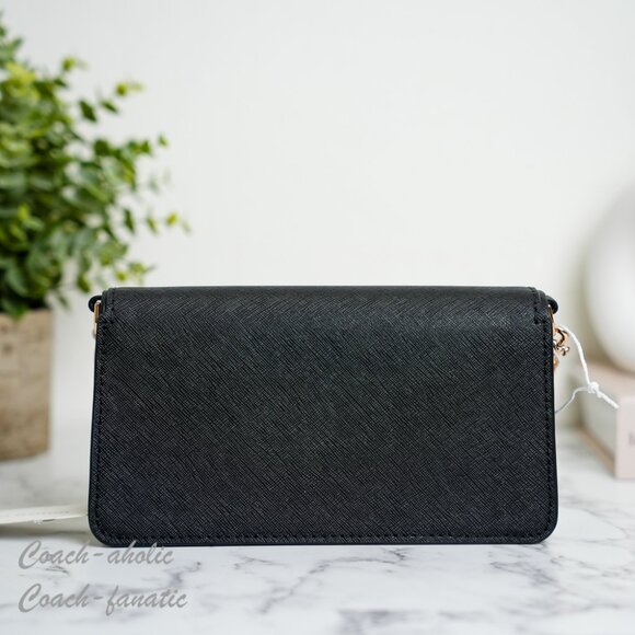 Tory Burch Emerson Black Saffiano Mini Crossbody Purse Bag Clutch NWT - Picture 6 of 9